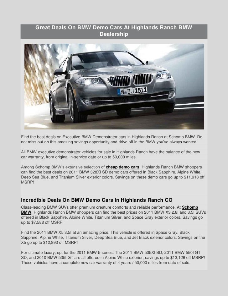 deals on demo cars